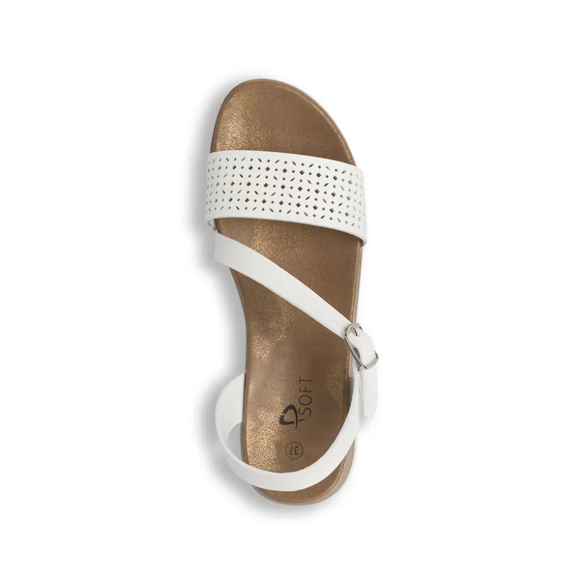 Sandali Comfort Bianchi Donna con fascia traforata P Soft