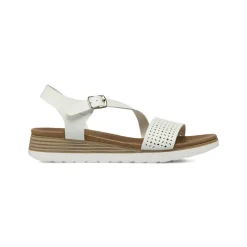 Sandali Comfort Bianchi Donna con fascia traforata P Soft