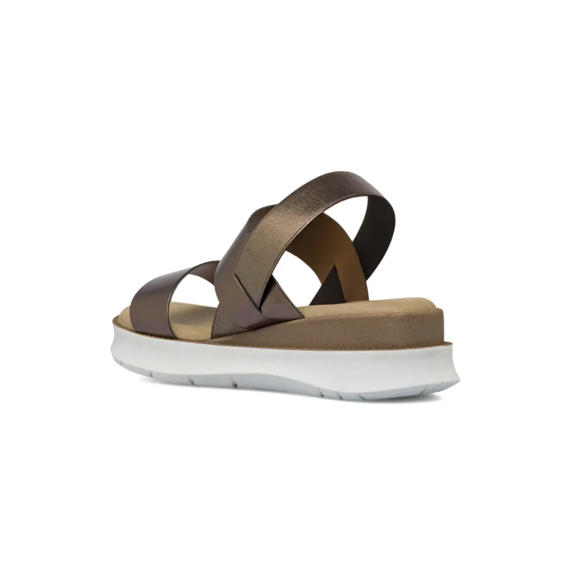 Sandali comfort bronzo da Donna con zeppa 4.5 cm P Soft