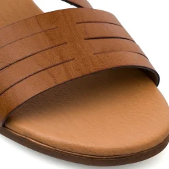 Sandali comfort color cuoio da Donna con tacco a blocco 5 cm P Soft