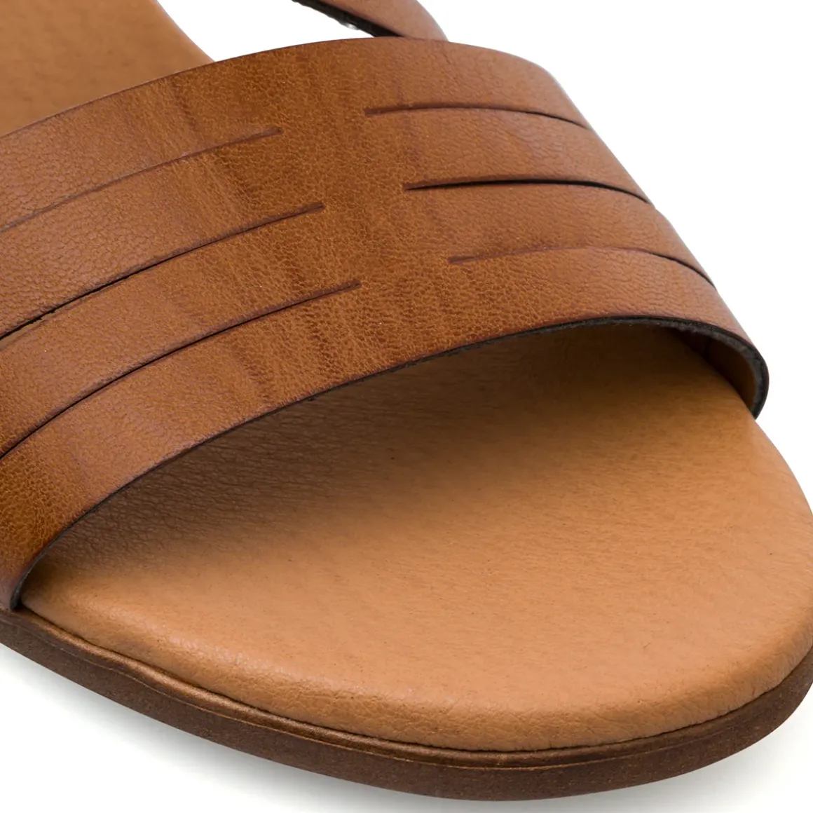 Sandali comfort color cuoio da Donna con tacco a blocco 5 cm P Soft
