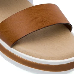 Sandali Comfort color Cuoio da Donna con doppia fascia P Soft