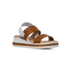 Sandali Comfort color Cuoio da Donna con doppia fascia P Soft