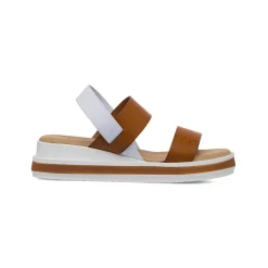 Sandali Comfort color Cuoio da Donna con doppia fascia P Soft