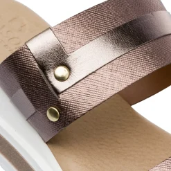 Sandali Comfort colore bronzo da Donna con doppia fascia P Soft