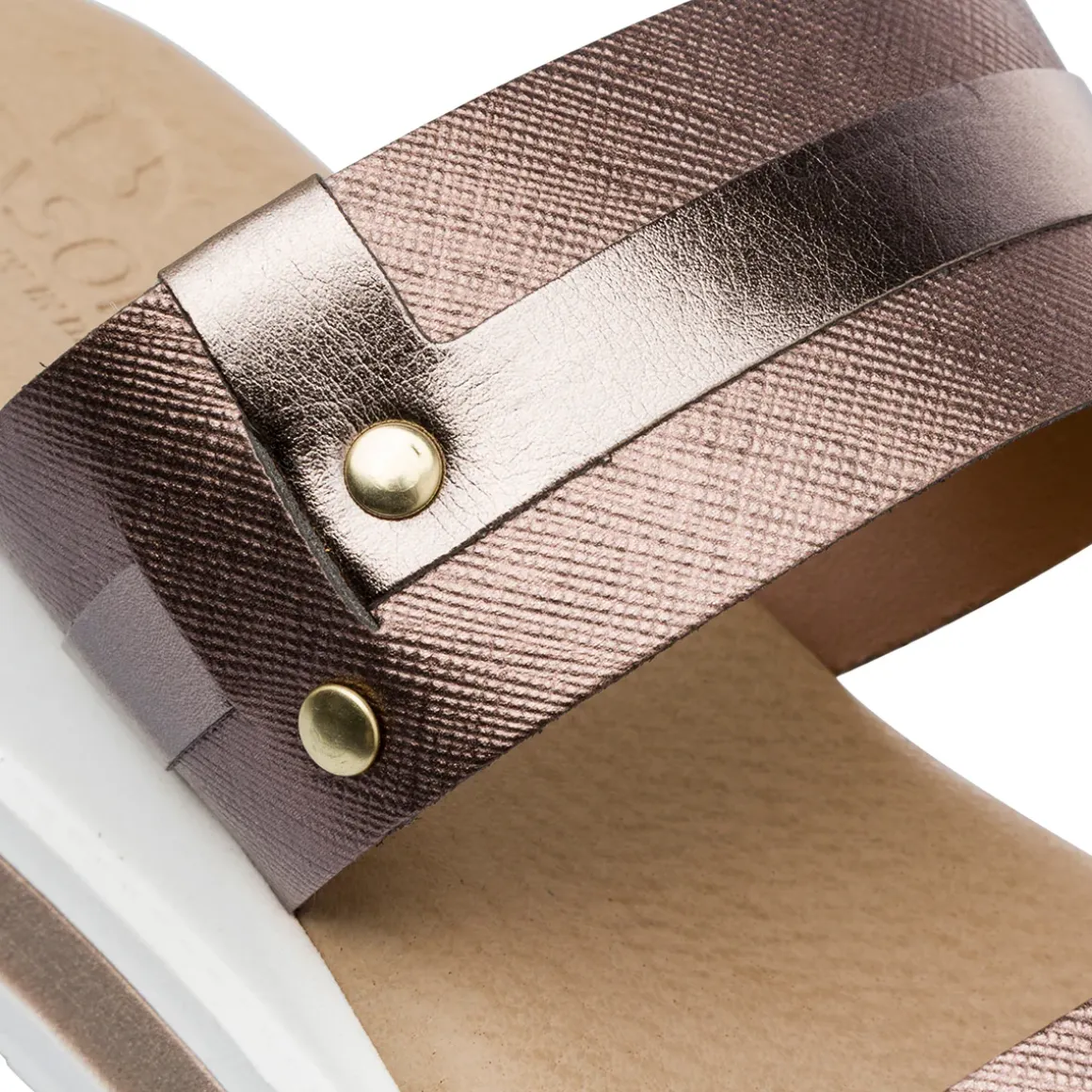 Sandali Comfort colore bronzo da Donna con doppia fascia P Soft