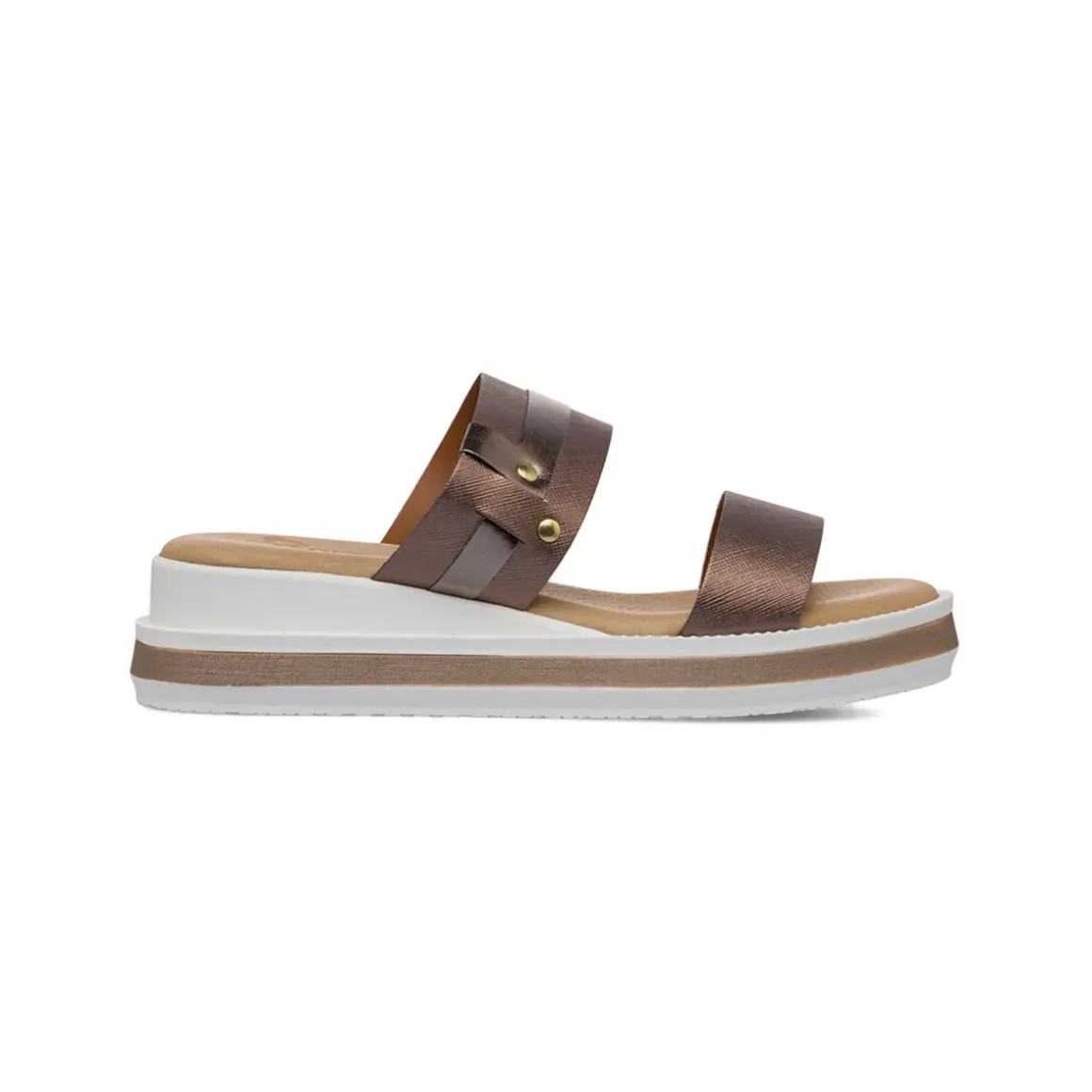Sandali Comfort colore bronzo da Donna con doppia fascia P Soft