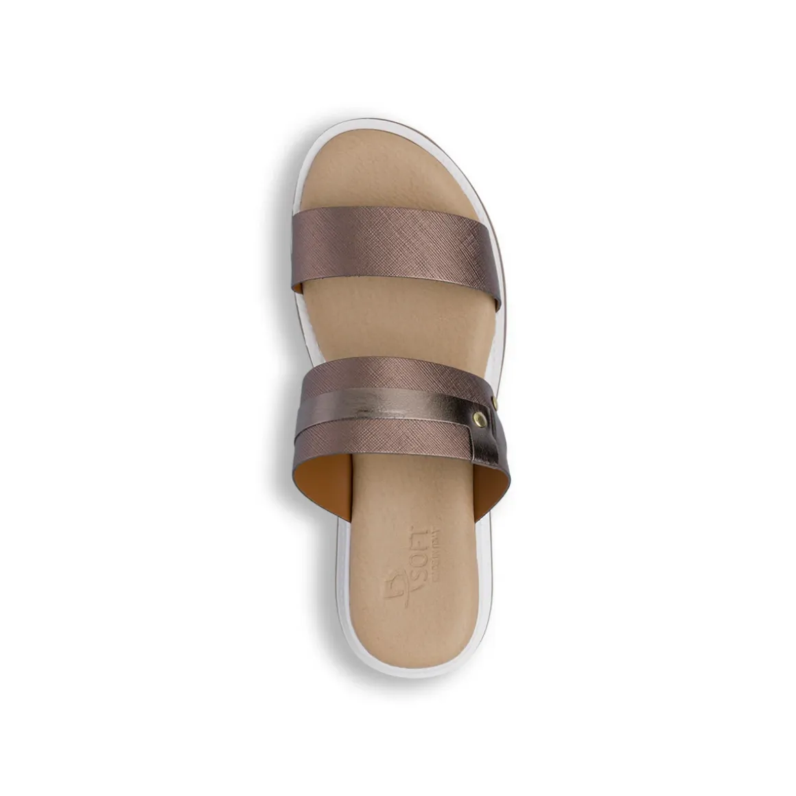 Sandali Comfort colore bronzo da Donna con doppia fascia P Soft