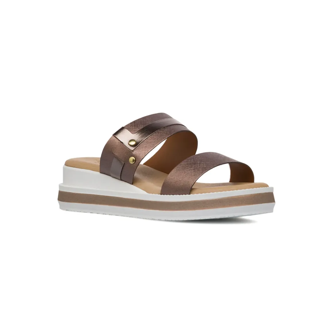 Sandali Comfort colore bronzo da Donna con doppia fascia P Soft