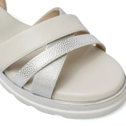 Sandali comfort da Donna bianchi con dettagli argento P Soft
