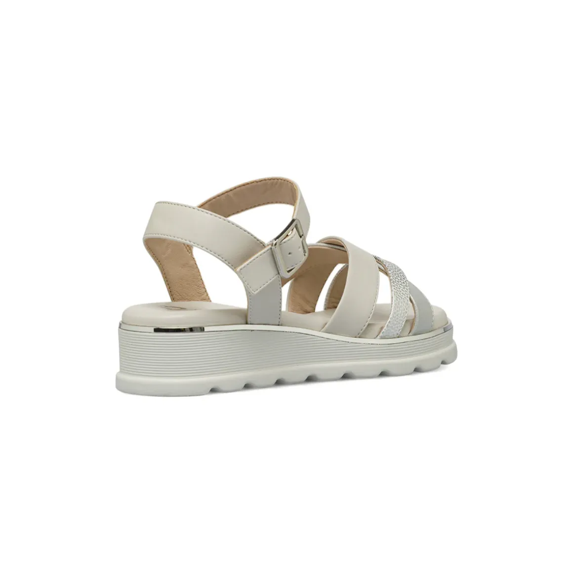 Sandali comfort da Donna bianchi con dettagli argento P Soft
