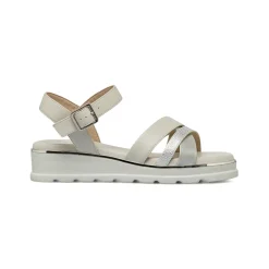 Sandali comfort da Donna bianchi con dettagli argento P Soft
