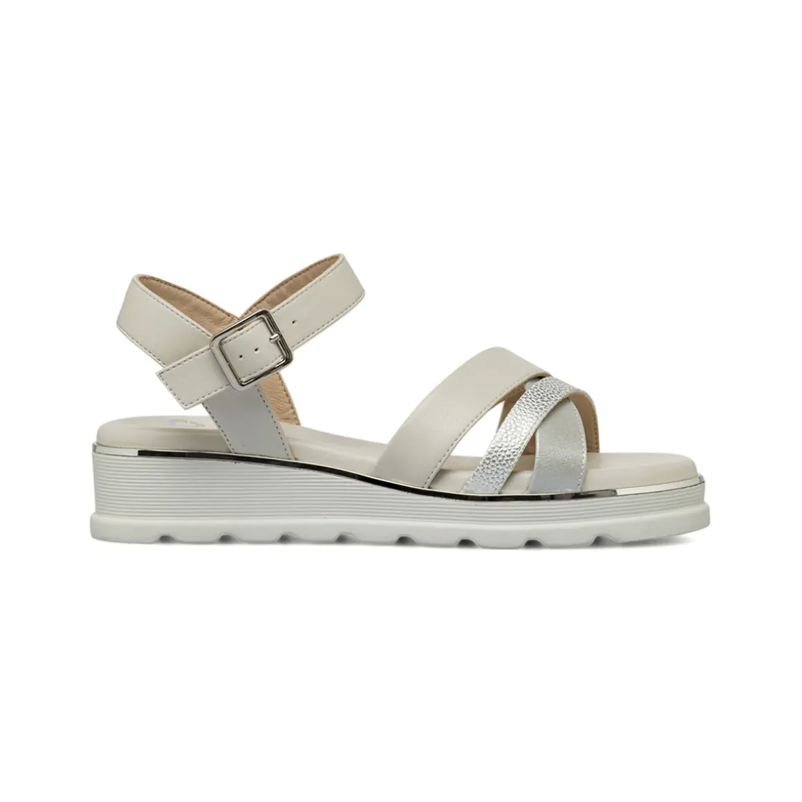 Sandali comfort da Donna bianchi con dettagli argento P Soft