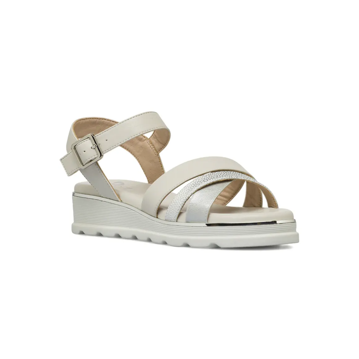 Sandali comfort da Donna bianchi con dettagli argento P Soft