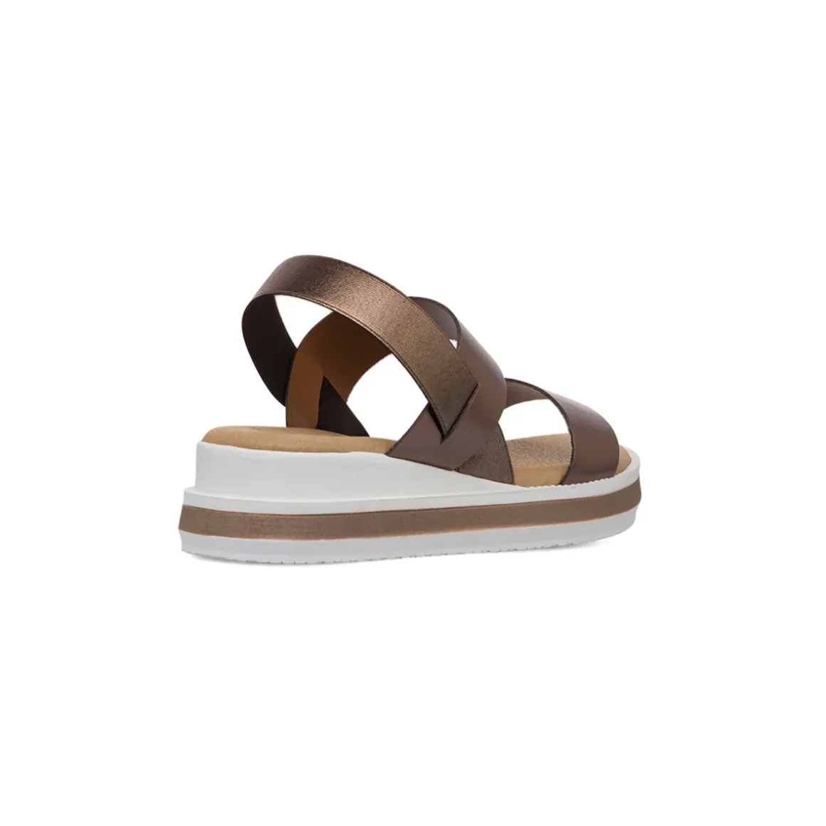 Sandali Comfort marrone metallizzato da Donna con doppia fascia P Soft