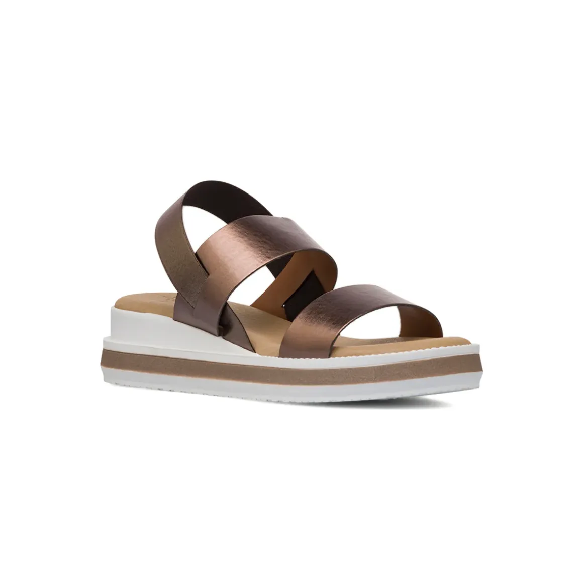 Sandali Comfort marrone metallizzato da Donna con doppia fascia P Soft