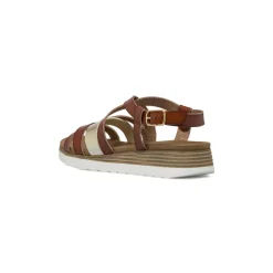 Sandali comfort marroni da Donna con dettaglio oro P Soft