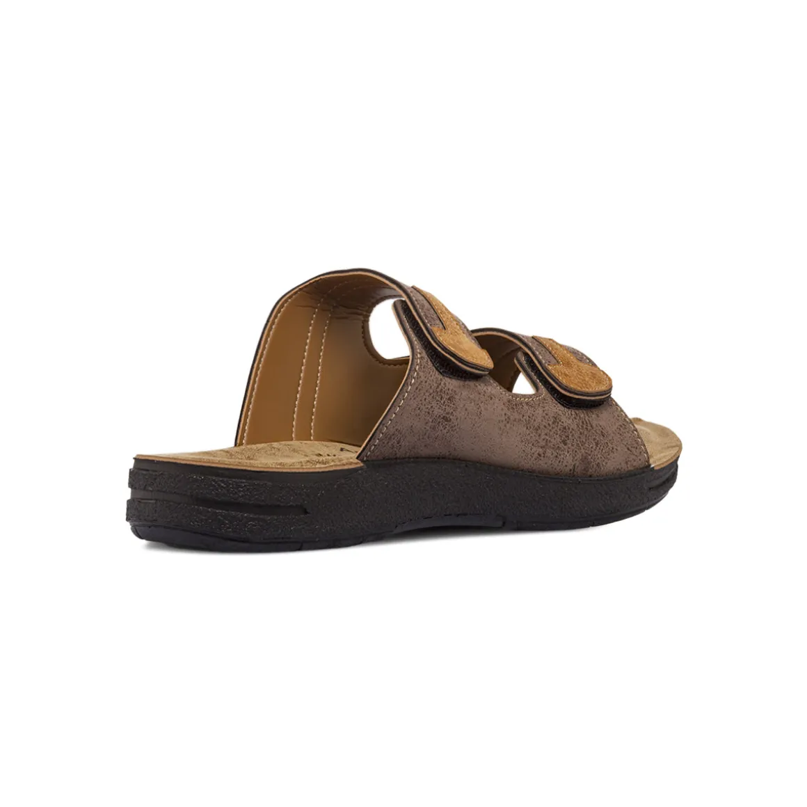 Sandali Comfort Marroni da Uomo con Doppie fasce a strappo Riposella