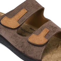 Sandali Comfort Marroni da Uomo con Doppie fasce a strappo Riposella