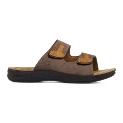 Sandali Comfort Marroni da Uomo con Doppie fasce a strappo Riposella