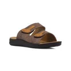 Sandali Comfort Marroni da Uomo con Doppie fasce a strappo Riposella