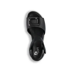 Sandali Comfort Neri da Donna con fibbia gioiello sulla tomaia P Soft