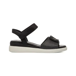 Sandali Comfort Neri da Donna con fibbia gioiello sulla tomaia P Soft