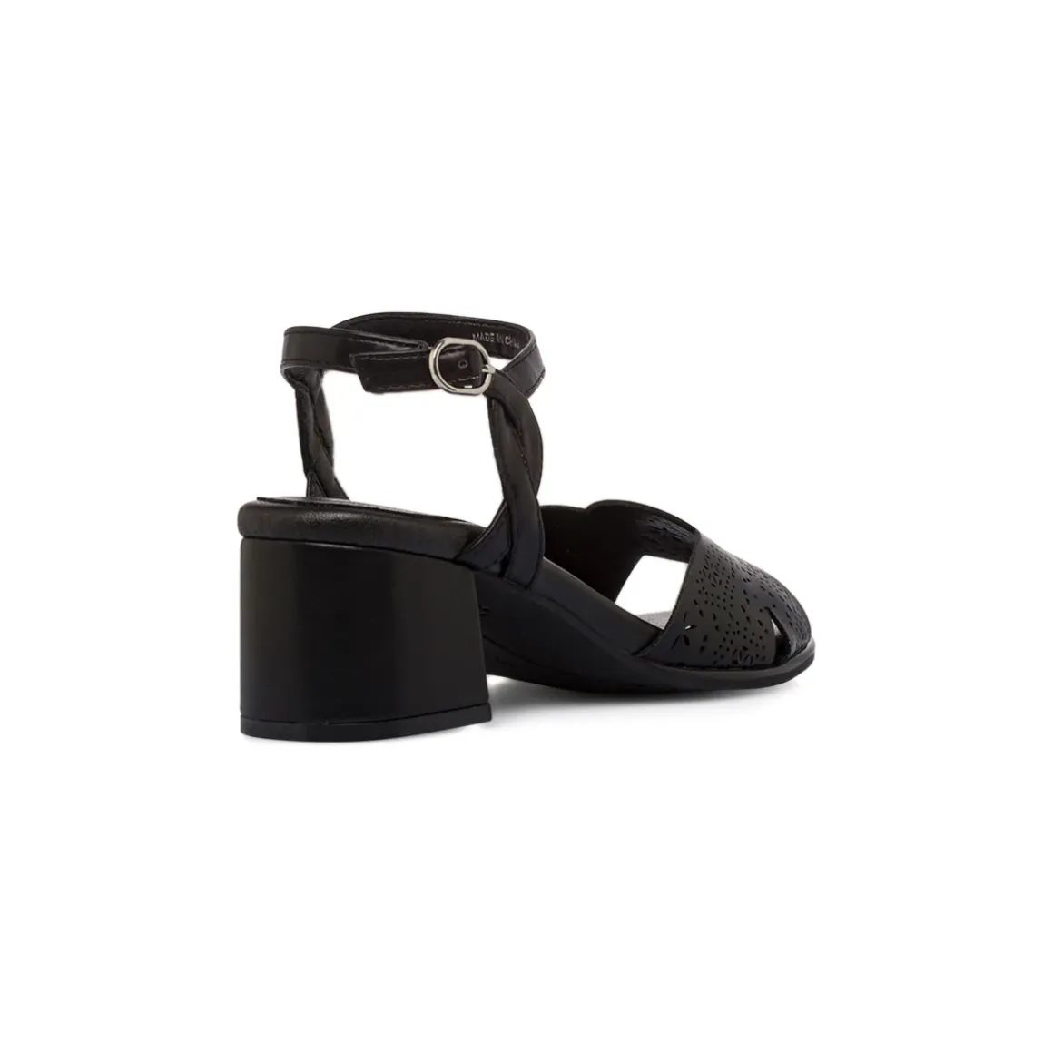 Sandali comfort neri da Donna con tacco a blocco 6,5 cm P Soft