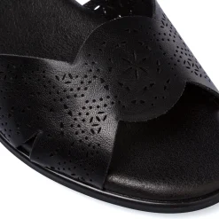 Sandali comfort neri da Donna con tacco a blocco 6,5 cm P Soft