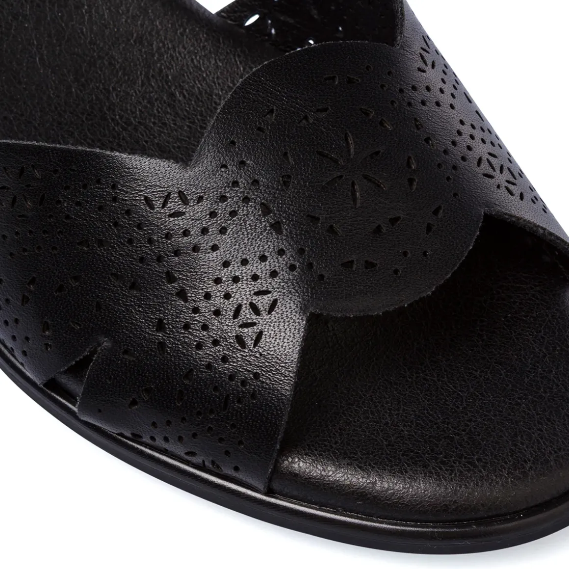 Sandali comfort neri da Donna con tacco a blocco 6,5 cm P Soft
