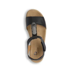 Sandali comfort neri da Donna con zeppa e dettagli in metallo P Soft