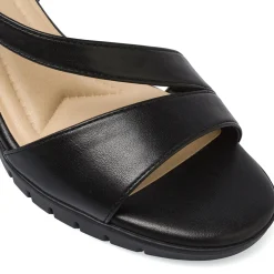 Sandali Comfort Neri da Donna con tacco 8 cm e plateau P Soft