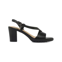 Sandali Comfort Neri da Donna con tacco 8 cm e plateau P Soft