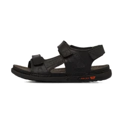 Sandali comfort neri da Uomo in pelle con chiusura a strappo P Soft