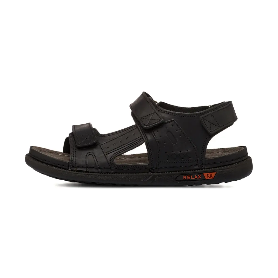 Sandali comfort neri da Uomo in pelle con chiusura a strappo P Soft