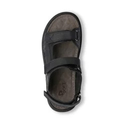 Sandali comfort neri da Uomo in pelle con chiusura a strappo P Soft