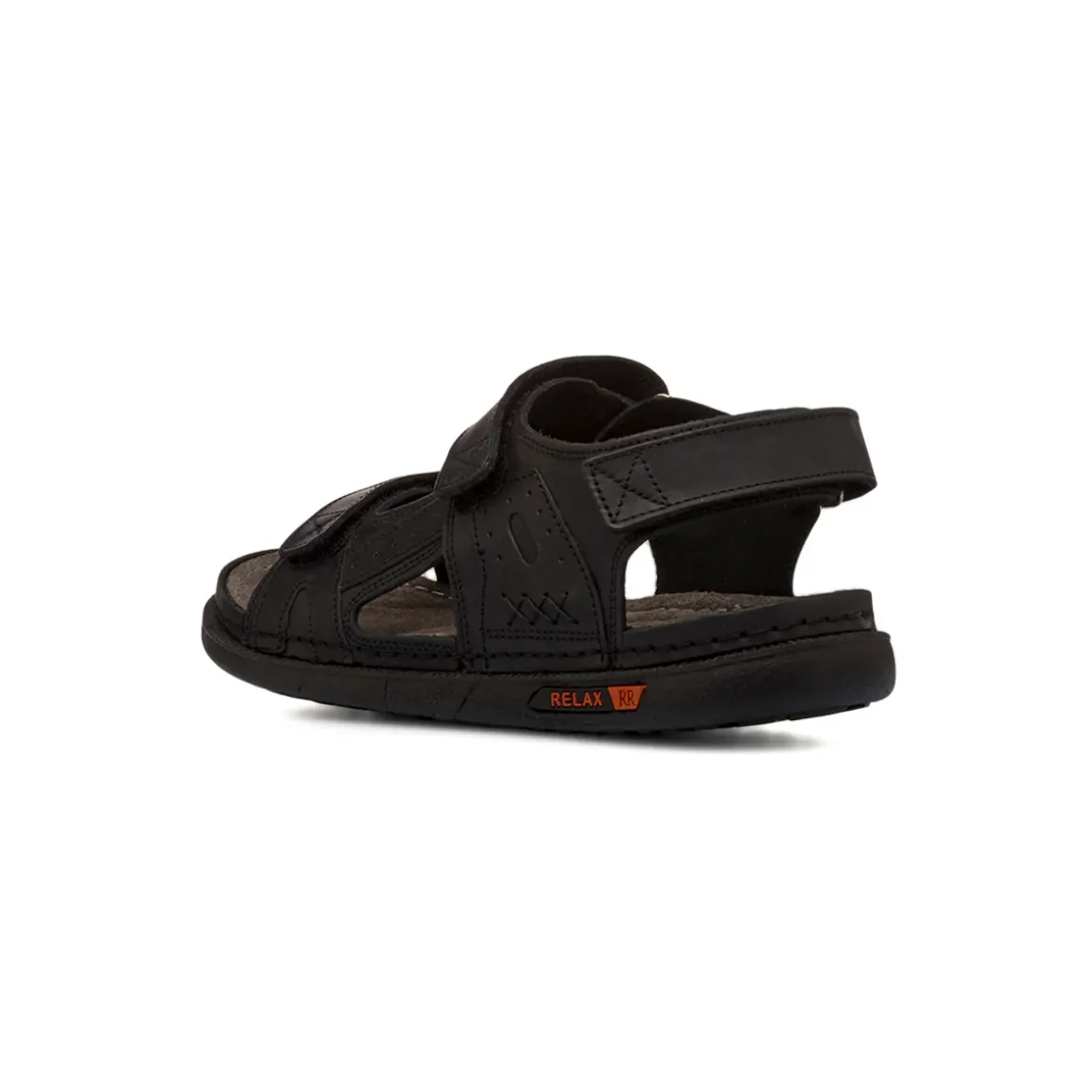 Sandali comfort neri da Uomo in pelle con chiusura a strappo P Soft