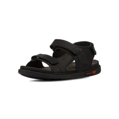 Sandali comfort neri da Uomo in pelle con chiusura a strappo P Soft