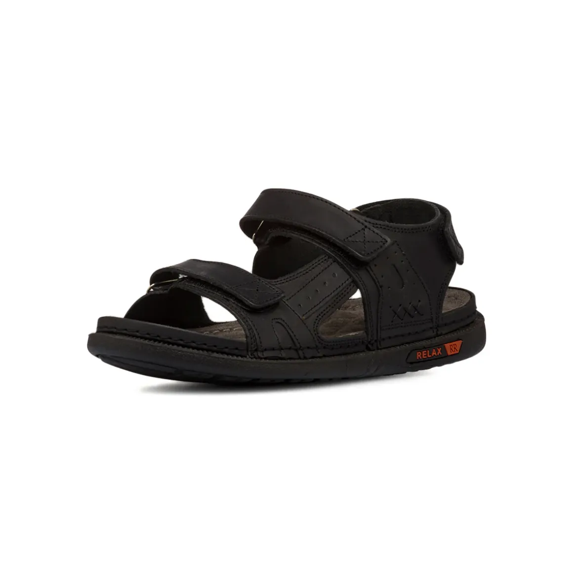 Sandali comfort neri da Uomo in pelle con chiusura a strappo P Soft