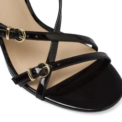 Sandali con tacco Donna neri effetto vernice con cinturini Swish Jeans