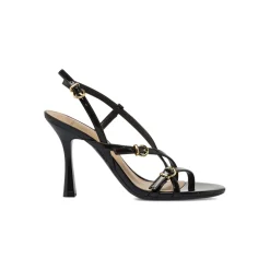 Sandali con tacco Donna neri effetto vernice con cinturini Swish Jeans