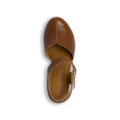 Sandali con tacco marroni da Donna in pelle con tacco 8 cm Primopiano