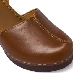 Sandali con tacco marroni da Donna in pelle con tacco 8 cm Primopiano