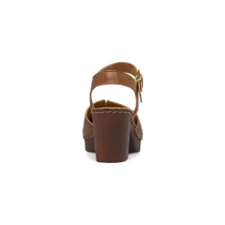 Sandali con tacco marroni da Donna in pelle con tacco 8 cm Primopiano