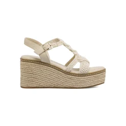 Sandali con zeppa beige da Donna con lavorazione crochet Lora Ferres