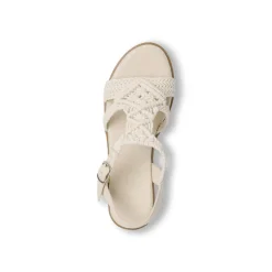 Sandali con zeppa beige da Donna con lavorazione crochet Lora Ferres
