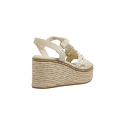 Sandali con zeppa beige da Donna con lavorazione crochet Lora Ferres