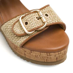 Sandali con zeppa beige e marrone da Donna effetto sughero Jeep Spirit