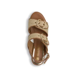 Sandali con zeppa beige e marrone da Donna effetto sughero Jeep Spirit