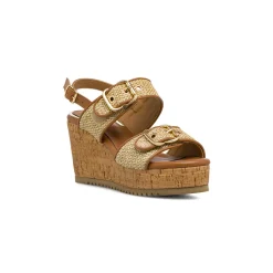 Sandali con zeppa beige e marrone da Donna effetto sughero Jeep Spirit